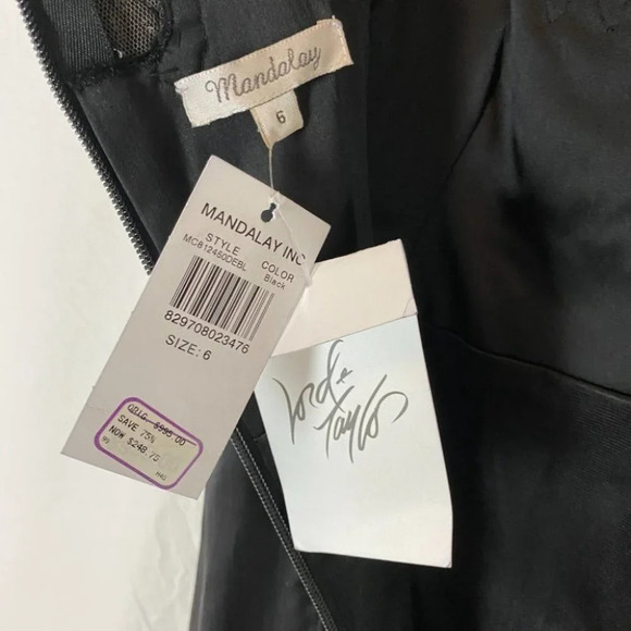 NWT Mandalay Black Lace Mermaid Formal Gown $995 - Picture 10 of 11